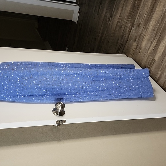 City Triangles Periwinkle Blue Glitter Prom Dress, Snug on Body, Size Medium - Picture 4 of 8